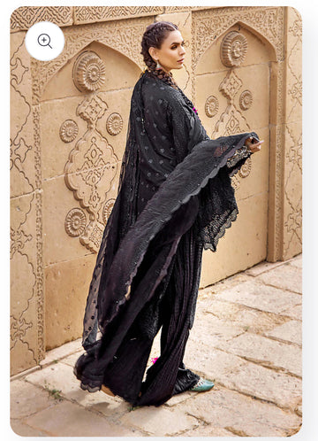 Black Luxury Chikankari Lawn Ensemble
